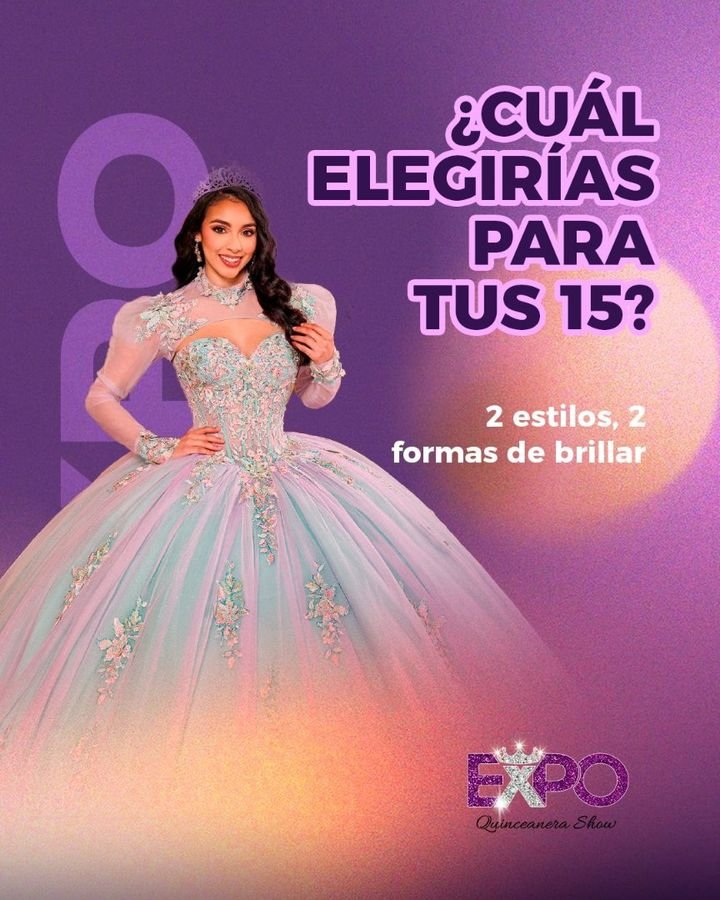 Modelo de quinceañera con vestido aqua